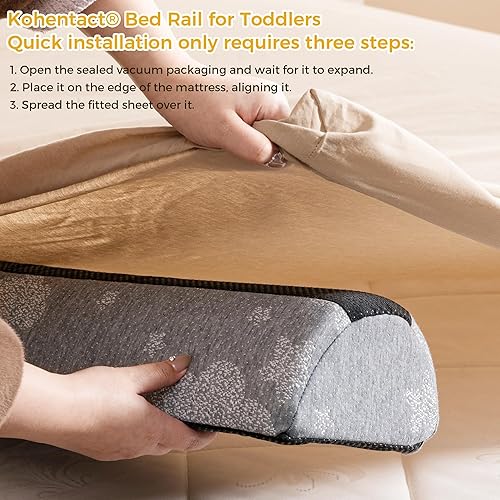 Bed Rail Bumpers for Toddlers - Foam Fold Bed Bumper Guard with Dual Non-Slip Pads Waterproof Washable Soft Removable Cover Safe Bed Rail for Toddlers, Kids Seniors - Jamouz