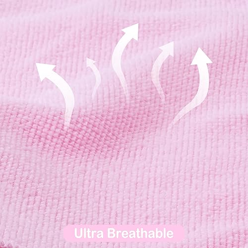 Viviland Baby Towels and Washcloths, Soft Absorbent Pink Baby Bath Towel Set, Elephant Hooded Towels with 5 Infant Face Washcloths (6 Pieces) - Jamouz