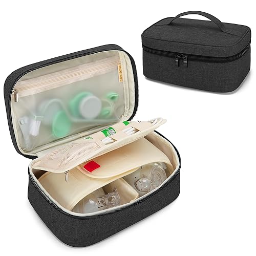 BAFASO Wearable Breast Pump Bag Compatible with Elvie and Momcozy Breast Pump, Case for Wearable Breast Pump and Extra Parts (Patent Pending), Gray - Jamouz