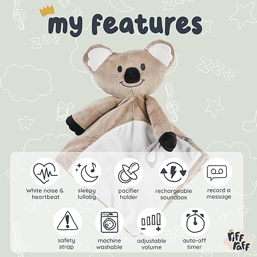 Riff Raff Bunny Sleep-Soother Unique Lullaby, Heartbeat & White Noise Plush, Washable, Portable, Perfect Sleep Aid - Jamouz