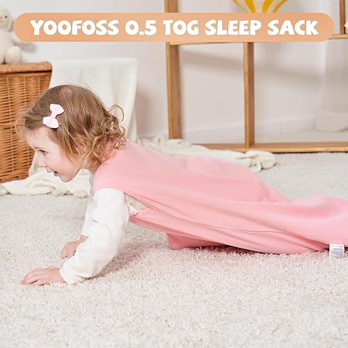 Yoofoss Baby Sleep Sack 6-12 Months Wearable Blanket for Babies 100% Cotton 2-Way Zipper TOG 0.5 Toddler Sleeping Sack 3 Pack, Soft Lightweight Sleep Sacks - Jamouz