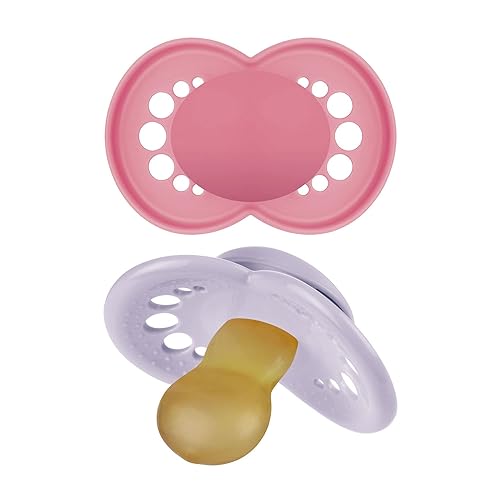 MAM Original Pure Pacifier, Climate Neutral MAM Natural Rubber Pacifier, Sustainable & Bio-Renewable Raw Materials, Sterilizer Case, Unisex, 0-6 Months, 2-Pack - Jamouz