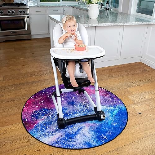 BABYBOET Splat Mat for Baby – Under High Chair Floor Mat Protects Wood, Vinyl and Carpet from Spills – Waterproof 4 Layer Baby Mat with Anti-Skid Backing Deters Bunching and Sliding (51” x 51”) - Jamouz