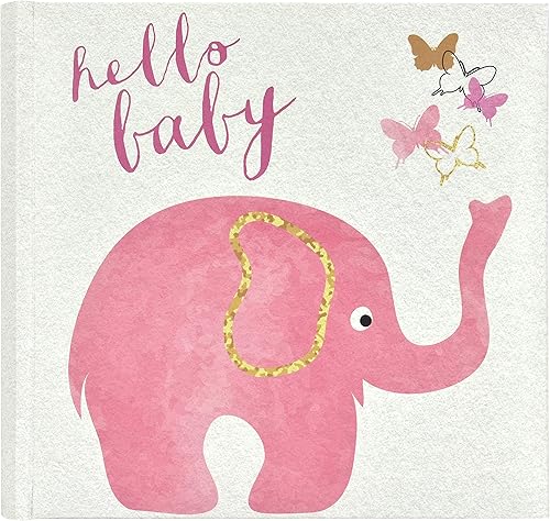 MCS 200-Pocket Fabric Baby 4x6 Photo Album with Writing Space, 8.5 x 8.5 Inches, Baby Pink - Jamouz