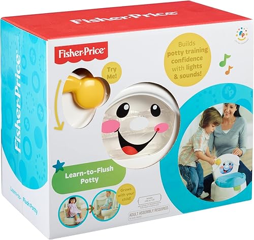 Fisher-Price Toddler Toilet Learn-to-Flush Potty Training Seat with Lights Sounds Phrases and Removable Potty Ring - Jamouz