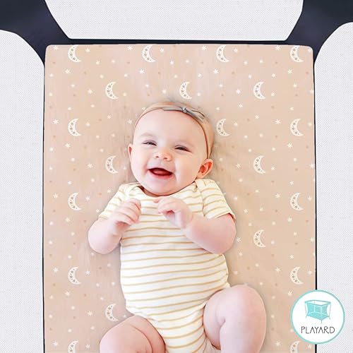 The Peanutshell 3-Pack Fitted Playard Sheets - Soft & Breathable Baby Boy or Girl Mini Crib Sheets, Pack N Play Mattress, Fits Standard Playard Pack Play Mattresses - Boho - Jamouz