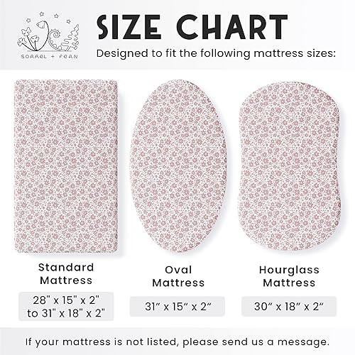 Baby Changing Pad Cover 2-Pack for Girls (Fleurette) - Premium Fitted Sheets Baby Diaper Changing Table Cover - Buttery Soft Cotton Blend - Jamouz