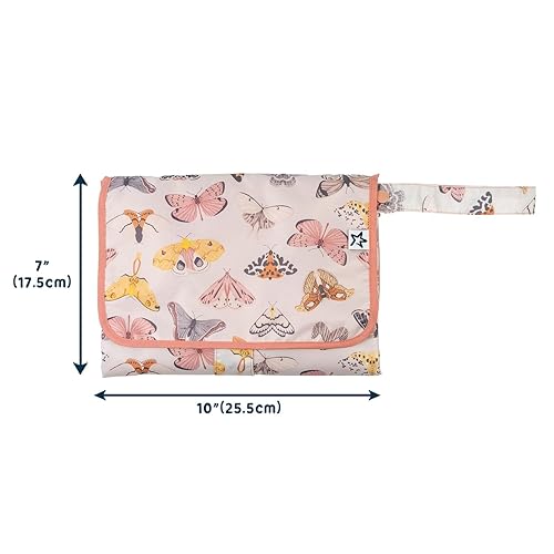 Tiny Twinkle Portable Diaper Changing Pad, Foldable Waterproof Baby Change Pad for Newborn Girl & Boy with Smart Wipes Pocket (Beige Checkers) - Jamouz