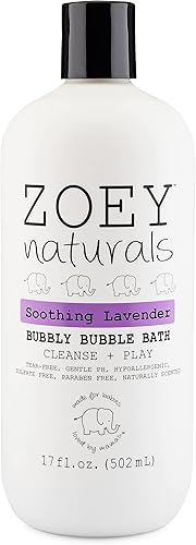 Zoey Naturals - Soothing Lavender Bubble Bath for Kids & Babies, Tear-Free Moisturizing Toddler Soap with Aloe & Avocado Oil for Calm Experience - Made in USA, 17 oz - Jamouz