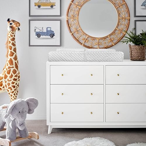 YENING Baby Diaper Changing Pad for Dresser Top with Cover Waterproof Lining Foam Contoured Changing Table Pads Topper 31' x 16' Grey - Jamouz