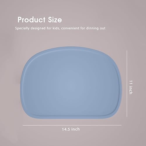 Cuddle Campus Set of 3 Silicone Placemats with Raised Edges for Kids,Toddlers,Babies, Non-Slip Dinning Table Mat, Baby Eating Mat, Food Mat - Jamouz