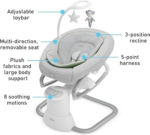 Graco Soothe My Way with Removable Rocker, Madden - Versatile Baby Swing & Portable Rocker - Jamouz