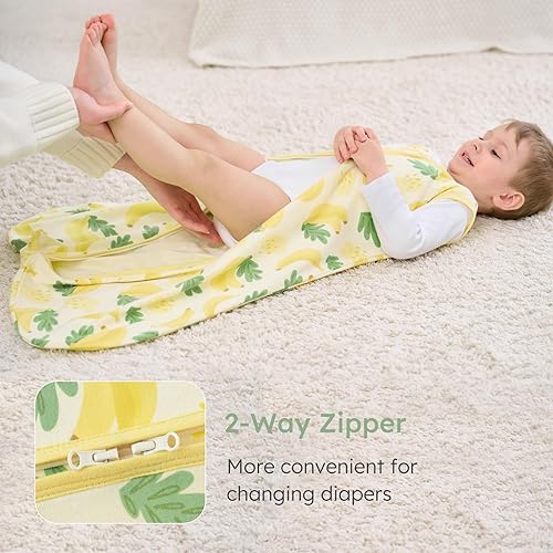 Yoofoss Baby Sleep Sack 6-12 Months Wearable Blanket for Babies 100% Cotton 2-Way Zipper TOG 0.5 Toddler Sleeping Sack 3 Pack, Soft Lightweight Sleep Sacks - Jamouz