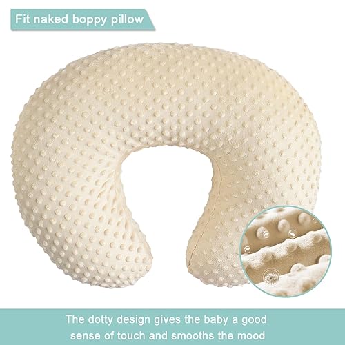 OWLOWLA Minky Nursing Cover, Breastfeeding Pillow Slipcover Fits Nursing Pillow for Baby Boy Girl(Baby Blue) - Jamouz