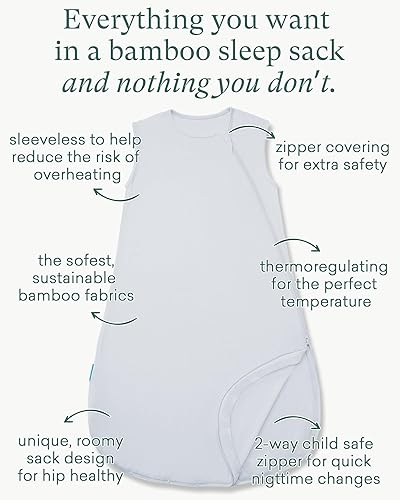 Supersoft Sleep Sack 0.5 TOG, Premium Bamboo Viscose Sleeping Bag Thin Baby Wearable Blanket 2-Way Zipper Sleep Sack - Jamouz