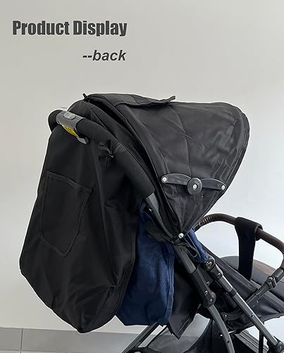 Universal Stroller Sun Shade Cover Stroller Canopy Awning for Pushchair Pram Baby Buggy Parasol Sun Umbrella with Pockets Mesh Window Adjustable Retractable - Jamouz