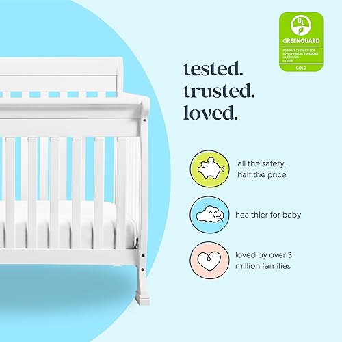DaVinci Kalani 4-in-1 Convertible Crib in White, Greenguard Gold Certified - Jamouz