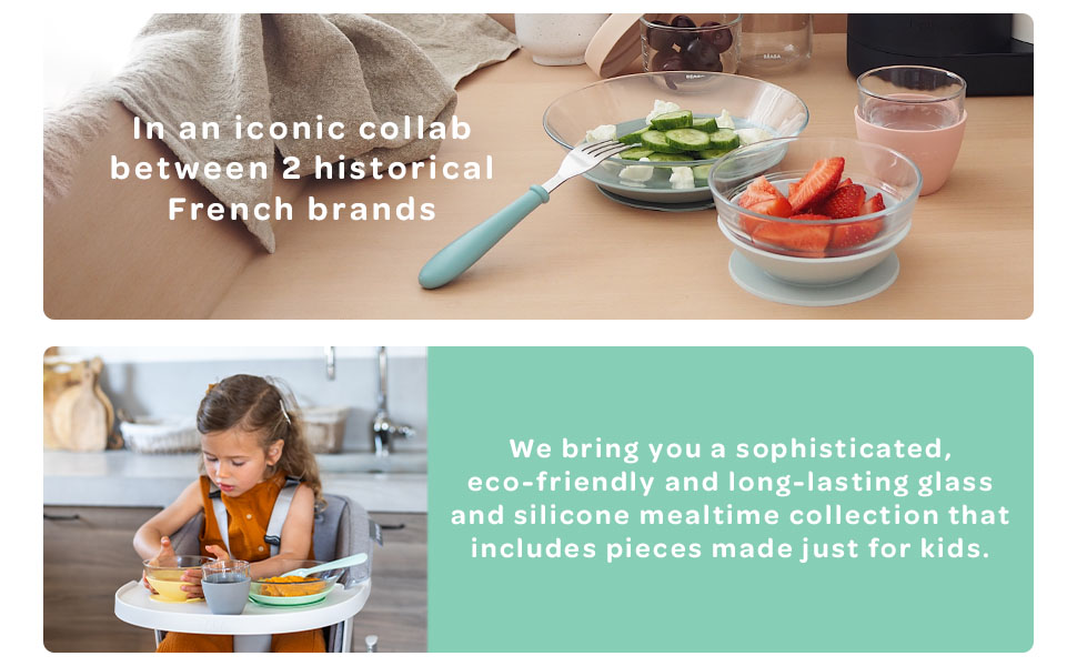 glass meal set glass plate glass bowl toddler dinnerware 