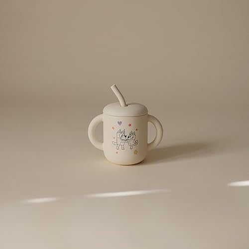 mushie 100% Silicone Training Cup & Straw for Toddlers | 6 Months+ (Soft Lilac) - Jamouz