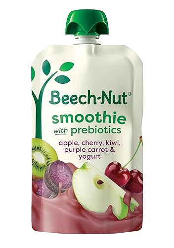 Beech-Nut Toddler Smoothies Variety Pack, Yogurt Smoothies with Prebiotics, Baby & Toddler Food Pouches, 3.5 oz (18 Pack) - Jamouz