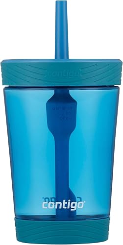 Contigo Kids Spill-Proof 14oz Tumbler with Straw and BPA-Free Plastic, Fits Most Cup Holders and Dishwasher Safe, 2-Pack Strawberry Cream & Blue Raspberry - Jamouz