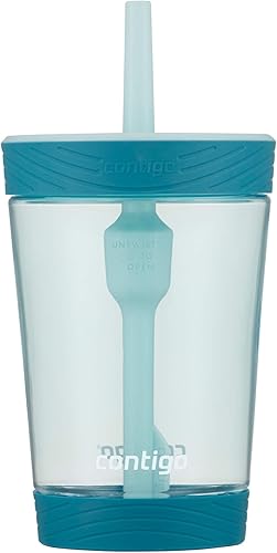 Contigo Kids Spill-Proof 14oz Tumbler with Straw and BPA-Free Plastic, Fits Most Cup Holders and Dishwasher Safe, 2-Pack Strawberry Cream & Blue Raspberry - Jamouz