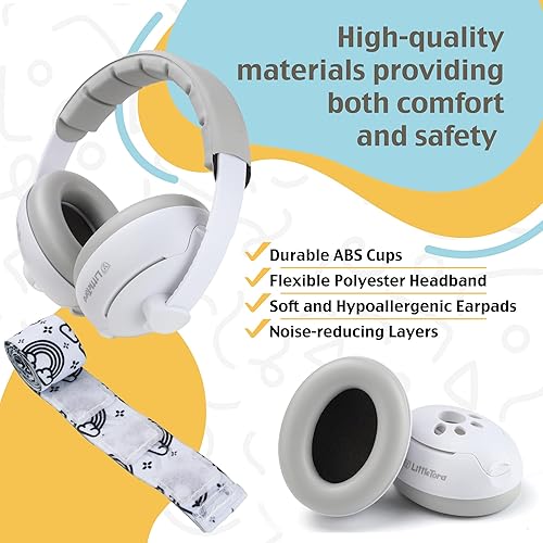'CuddleEars' 2 in 1 Baby Ear Muff - Noise Canceling Infant Toddler Headphone Hearing Protection Earmuff for Plane - Jamouz