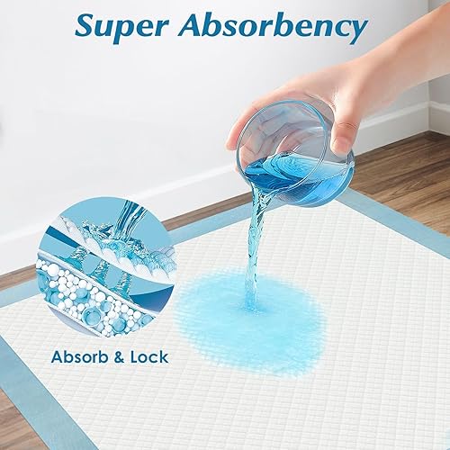 50 Count 30” x 36” Super Absorbency Disposable Underpads, Leakproof Quick Drying, Baby Puppy & Adults Bed Pads Disposable Adults, Dog Pee Pads Extra Large, XXL Incontinence Pads - Jamouz