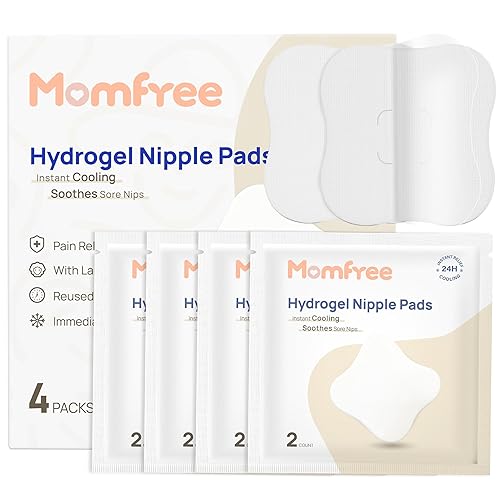 Hydrogel Nipple Gel Pads for Breastfeeding: Soothing Nursing Pads Reusable Instant Cooling Relief | Promotes Healing Irritated Nipples - 6 Packs(12 Count) - Jamouz