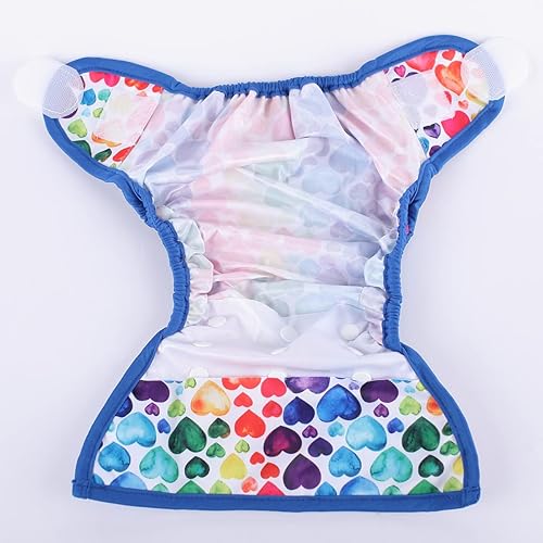 Baby Cloth Diaper Cover Nappy Hook and Loop Double Gusset 6.6lbs to 33lbs (Rabbits Wolves) - Jamouz