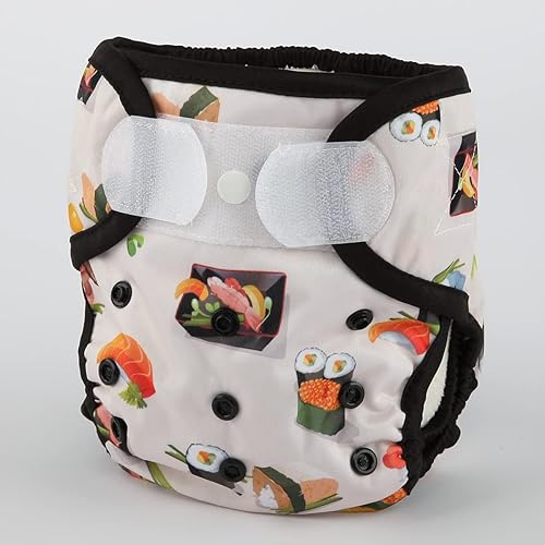 Baby Cloth Diaper Cover Nappy Hook and Loop Double Gusset 6.6lbs to 33lbs (Rabbits Wolves) - Jamouz