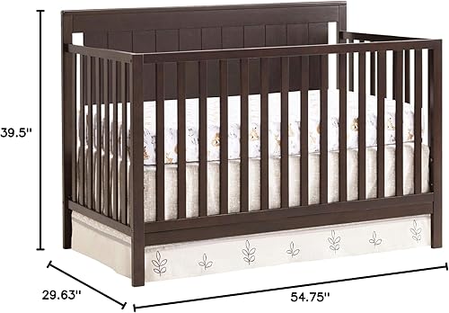 Oxford Baby Lazio 4-in-1 Convertible Crib, Dove Gray, GreenGuard Gold Certified - Jamouz