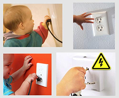 38 Pieces Clear Outlet Covers Baby Proofing - Vmaisi Electrical Safety ChildProof Plug Protector - (Clear, 38 Pack) - Jamouz