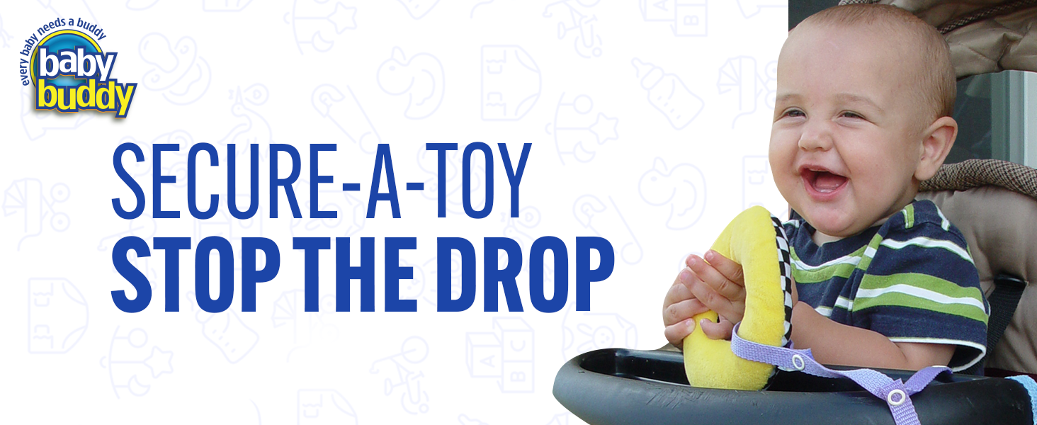 Baby Buddy Secure-a-Toy, Adjustable Pacifier and Teether Strap for Stroller, Highchair
