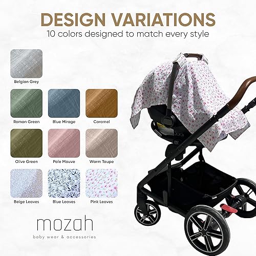 MOZAH Baby Multi-Use Cover: 9-in-1 Car Seat Covers Canopy Cover, Breathable Breastfeeding Cover, Stroller Cover & More, Boys & Girls Shower Gifts (Warm Taupe) - Jamouz