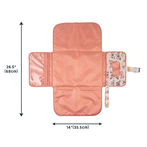 Tiny Twinkle Portable Diaper Changing Pad, Foldable Waterproof Baby Change Pad for Newborn Girl & Boy with Smart Wipes Pocket (Beige Checkers) - Jamouz