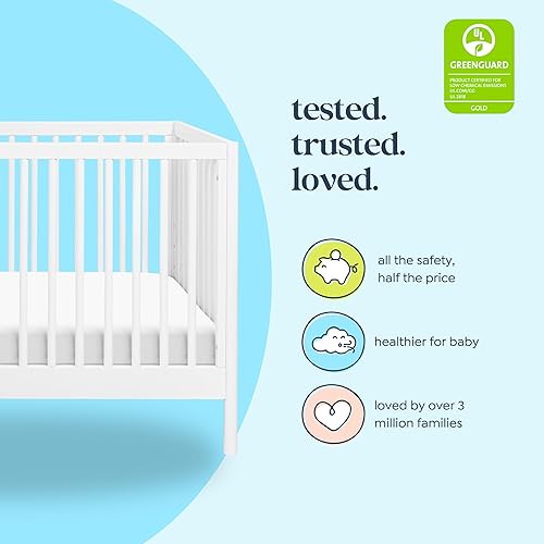 DaVinci Birdie 3-in-1 Convertible Baby Crib - GREENGUARD Gold Certified Crib - Convertible Crib to Toddler Bed and Daybed - Baby Bed w/ 4 Adjustable Heights - Easy to Assemble Wooden Crib - Honey - Jamouz