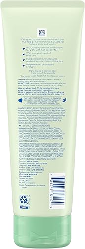 Johnson's Skin Nourish Creamy Oil, Aloe Scent & Vitamin E, Creamy Oil Helps Prevent Dryness & Moisturizes Baby's Delicate Skin for 24 Hours, Hypoallergenic & Non-Greasy, 8 fl. oz - Jamouz