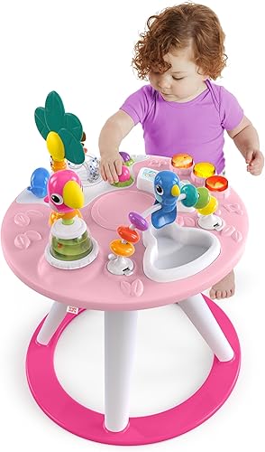 Bright Starts Around We Go 2-in-1 Baby Walker, Discovery Activity Center and Table, Tropic Cool, Ages 6 Months+ - Jamouz