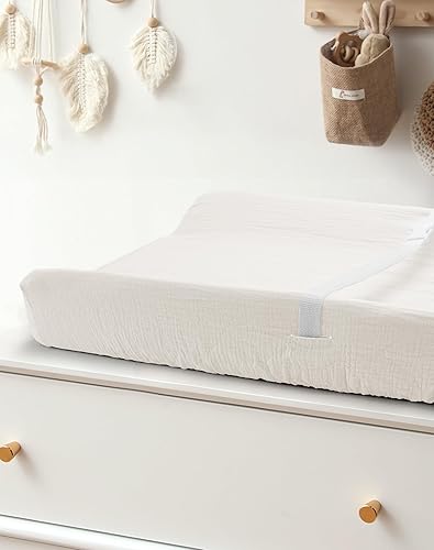 Changing Pad Cover for Baby Boy Girl 2 Pack, Muslin Changing Table Pad Covers with Boho Style, Neutral Nursery Bedding Essentials Soft and Breathable(Dusty Rose & Flower-A) - Jamouz