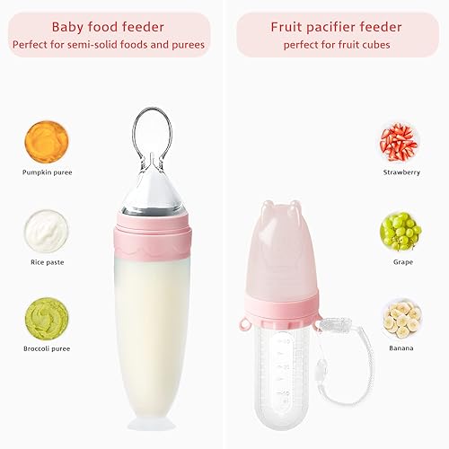 Termichy Baby Food Dispensing Spoon: Squeeze Feeder Dispenser for Baby - Self Feeding Bottle Spoon - Jamouz