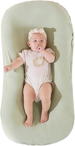 Baby Lounger 0-12, Baby Lounger Pillow for Newborn, Newborn Lounger Nest Sleeper, Infant Lounger Cosleeping for Baby in Bed, Baby Lounger for Home & Travel (Pink) - Jamouz