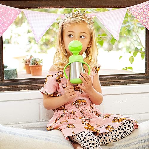 Munchkin Cool Cat Sippy Cup for Toddlers, Stainless Steel Straw Cup, 8 Ounce, Pink - Jamouz