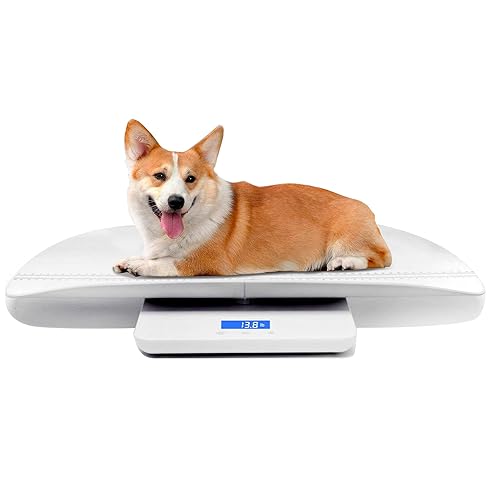 Digital Pet Scale, Baby Scale, with 3 Weighing Modes(kg/oz/lb), Max 220 lbs, Capacity with Precision up to 0.02lbs, White, Suitable for Infant, Puppies, Mom - Jamouz