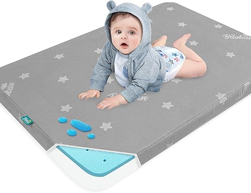 Bassinet Mattress Pad 24 x 42 Compatible with Lotus Travel Crib, Waterproof Breathable Soft Baby Foam with Removable Zippered Cover - Jamouz