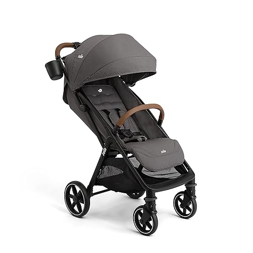 Joie Nutmeg Compact Travel Stroller – Lightweight, with One-Hand Fold, Multi-Position Recline – Newborn to Toddler Travel-Friendly Design (Shale) - Jamouz