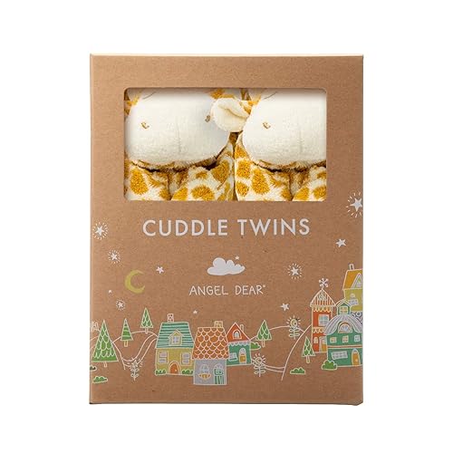 Angel Dear - Brown Giraffe, Cuddle Twins Blankie Set, 2 Count (Pack of 1) - Jamouz