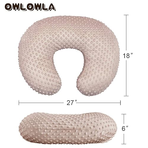 OWLOWLA Minky Nursing Cover, Breastfeeding Pillow Slipcover Fits Nursing Pillow for Baby Boy Girl(Baby Blue) - Jamouz