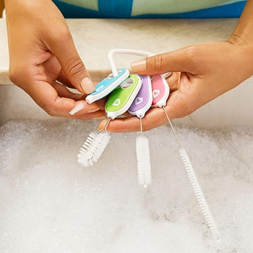 Munchkin® Details™ Bottle and Cup Cleaning Brush 4 Piece Set with Key Ring - Jamouz