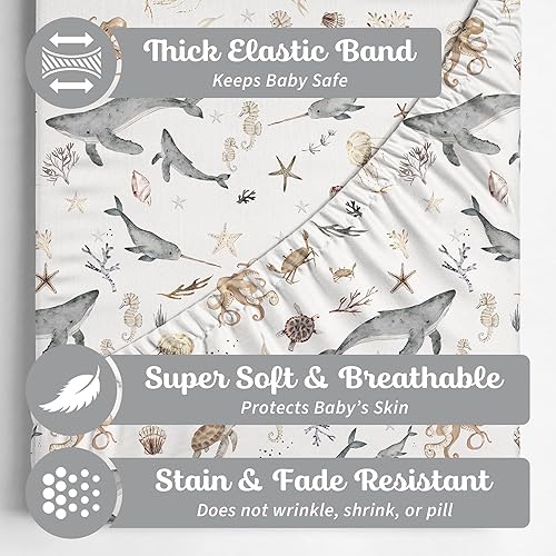 Baby Changing Pad Cover 2-Pack for Girls (Fleurette) - Premium Fitted Sheets Baby Diaper Changing Table Cover - Buttery Soft Cotton Blend - Jamouz